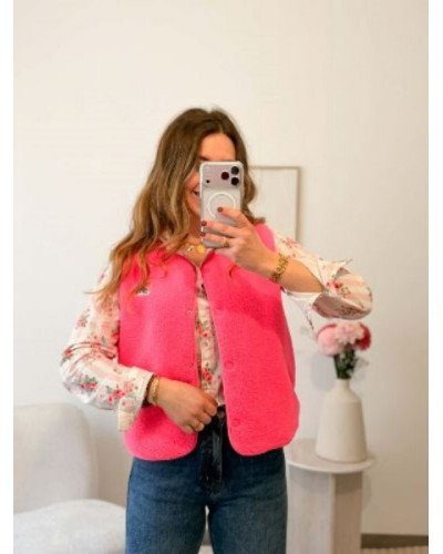 Veste sans manche rose fluo