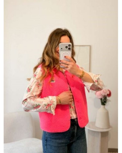 Veste sans manche rose fluo