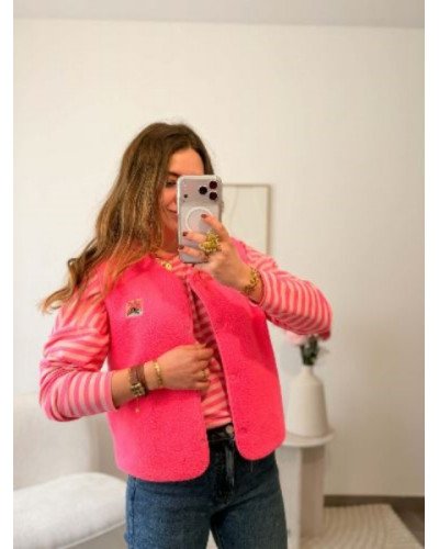 Veste sans manche rose fluo