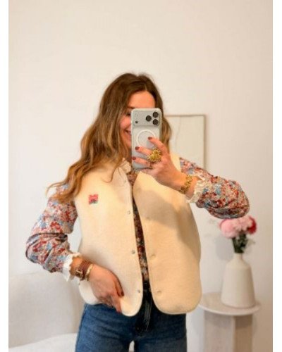 Veste sans manche ecru