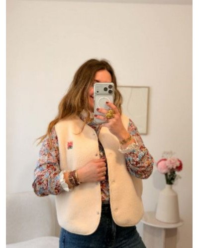 Veste sans manche ecru