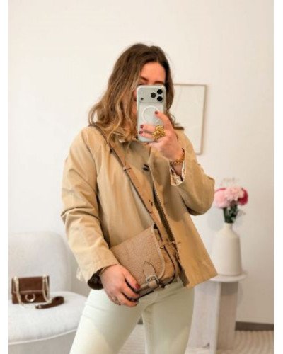 Trench col victorien beige