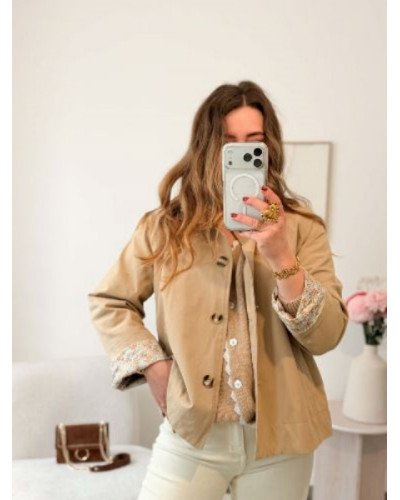 Trench col victorien beige