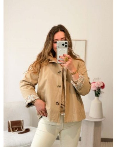 Trench col victorien beige