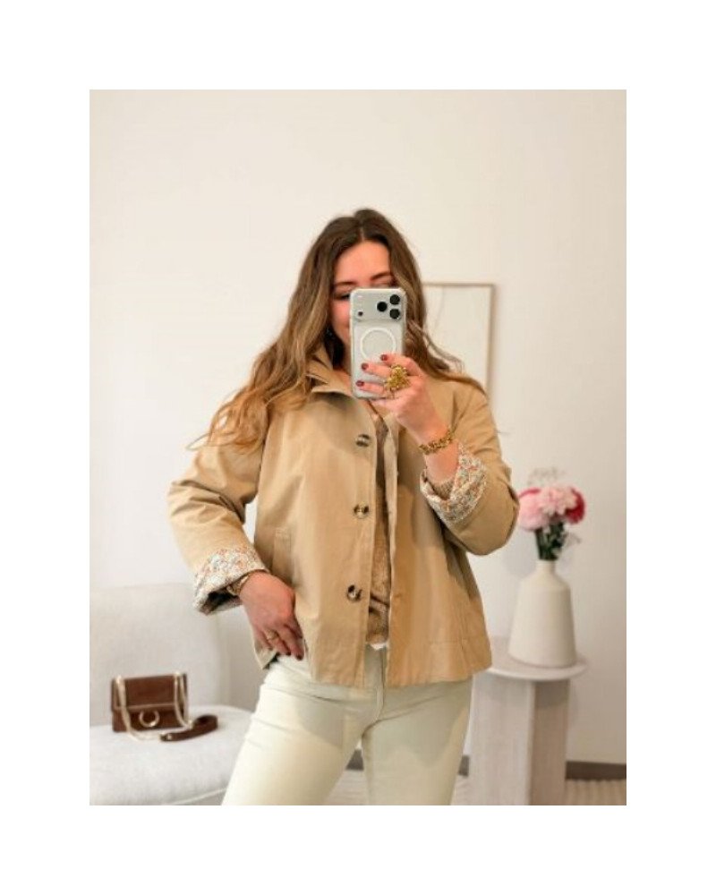 Trench col victorien beige