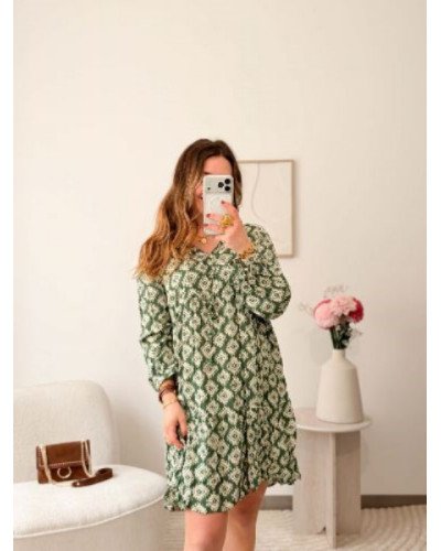 Robe imprimée verte