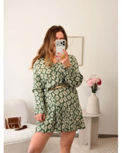 Robe imprimée verte