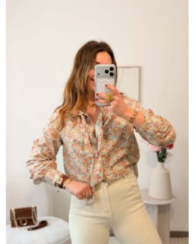 Chemisier col victorien style liberty