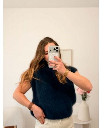 Pull sans manche bleu marine