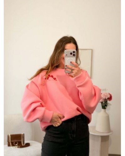 Sweat ICONIC - Rose et rouge