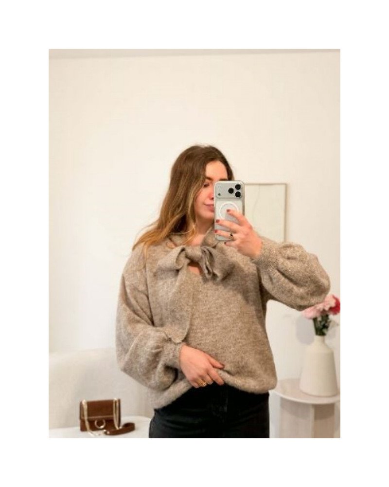 Pull à empiècement écharpe