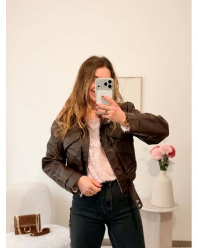 Veste simili marron