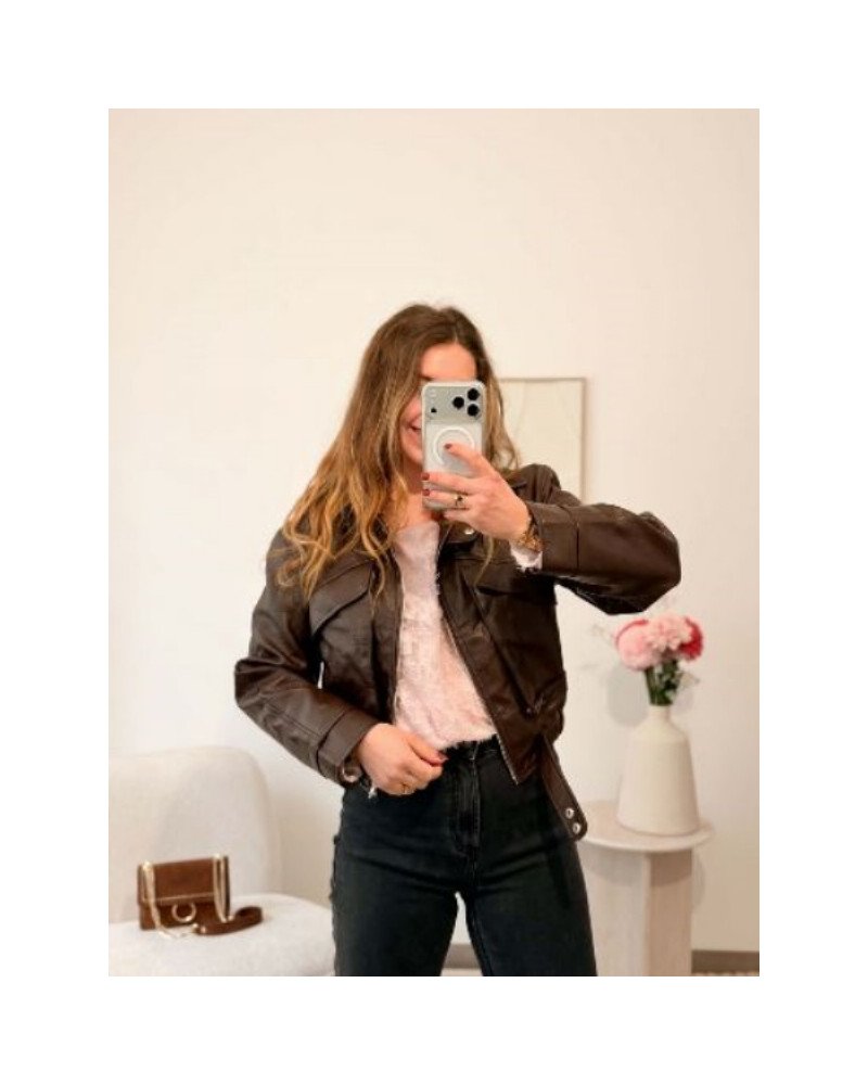 Veste simili marron