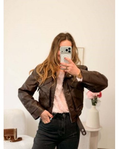 Veste simili marron