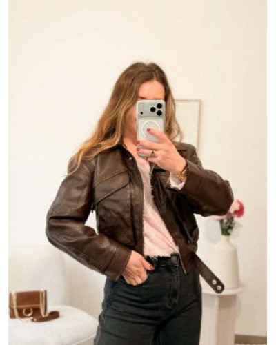 Veste simili marron