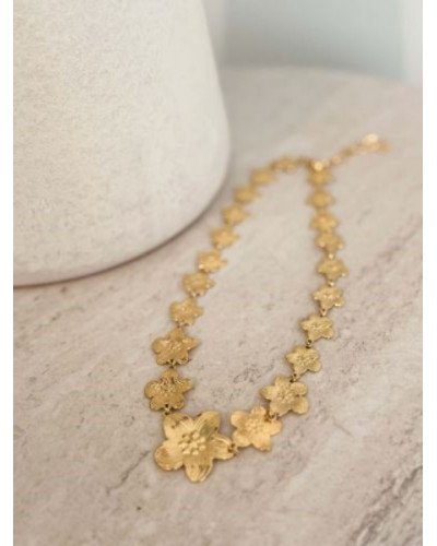 Collier fleurs doré