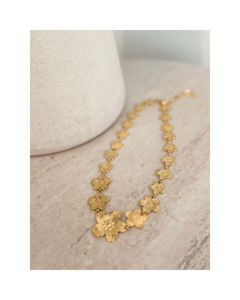 Collier fleurs doré