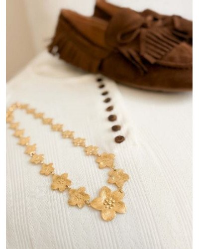 Collier fleurs doré