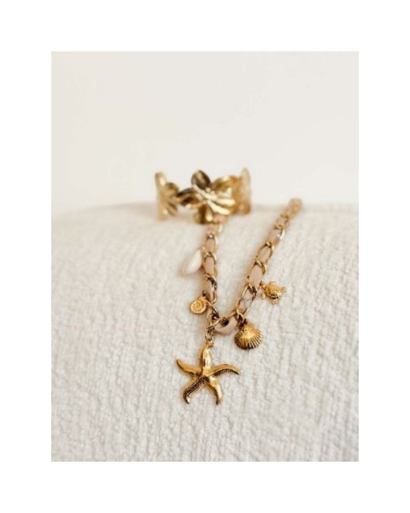 Collier breloque et ruban étoile de mer