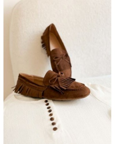 Mocassions à franges - Marron