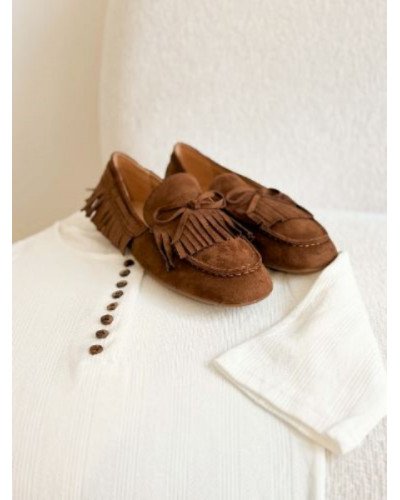 Mocassions à franges - Marron