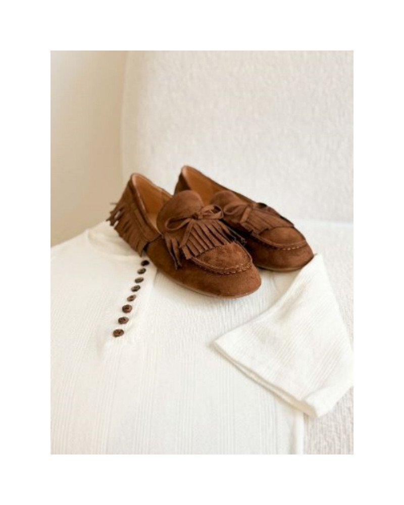 Mocassions à franges - Marron