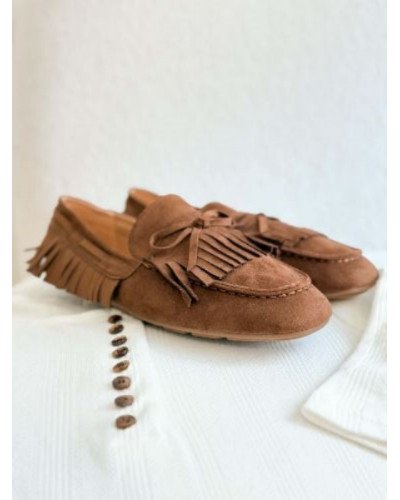 Mocassions à franges - Marron