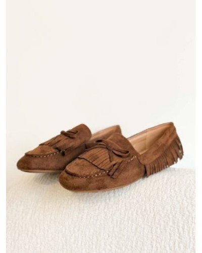 Mocassions à franges - Marron