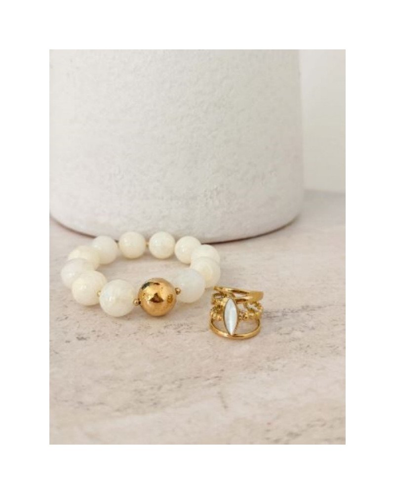 Bracelet perles blanches