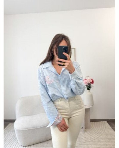 Chemise rayures et coeur liberty