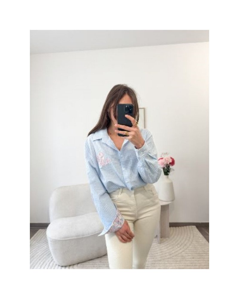 Chemise rayures et coeur liberty