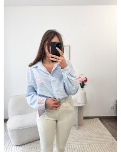 Chemise rayures et coeur liberty