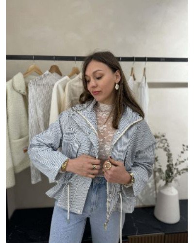 Veste à lignes - Marine