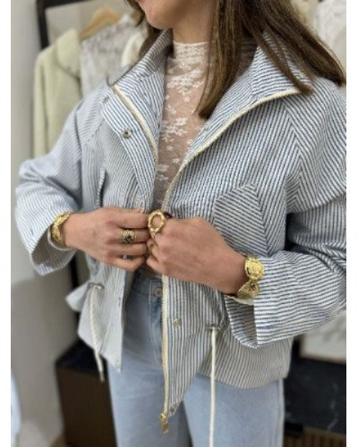 Veste à lignes - Marine