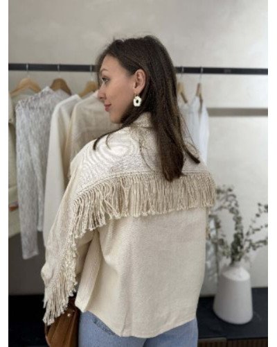 Veste jeans écru