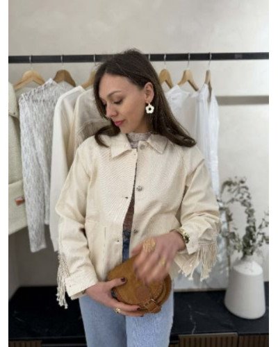 Veste jeans écru
