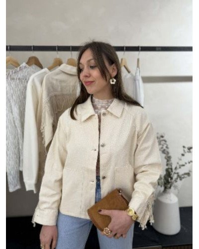 Veste jeans écru