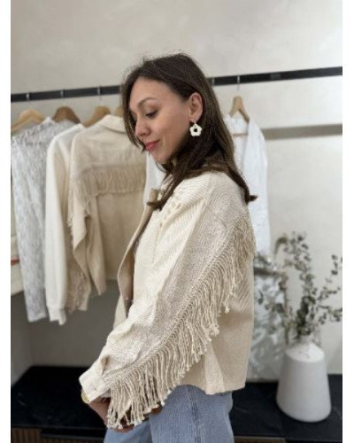 Veste jeans écru