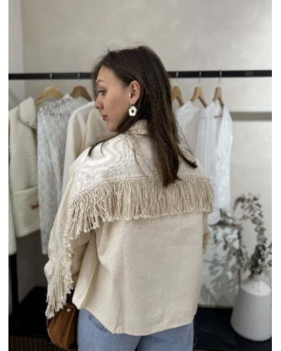 Veste jeans écru
