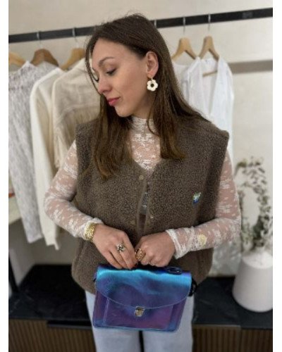 Veste bouclette taupe