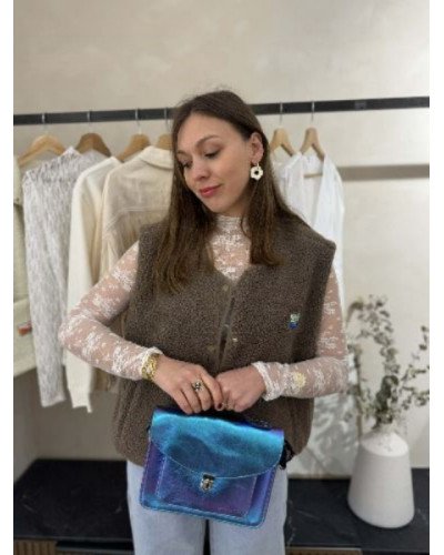 Veste bouclette taupe