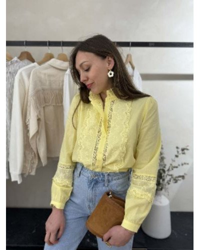 Blouse broderie jaune