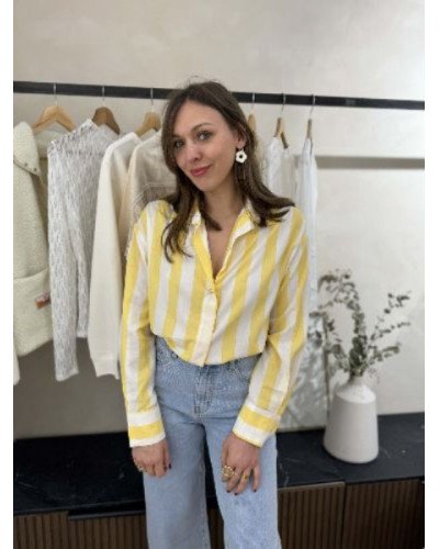 Chemisier rayé jaune