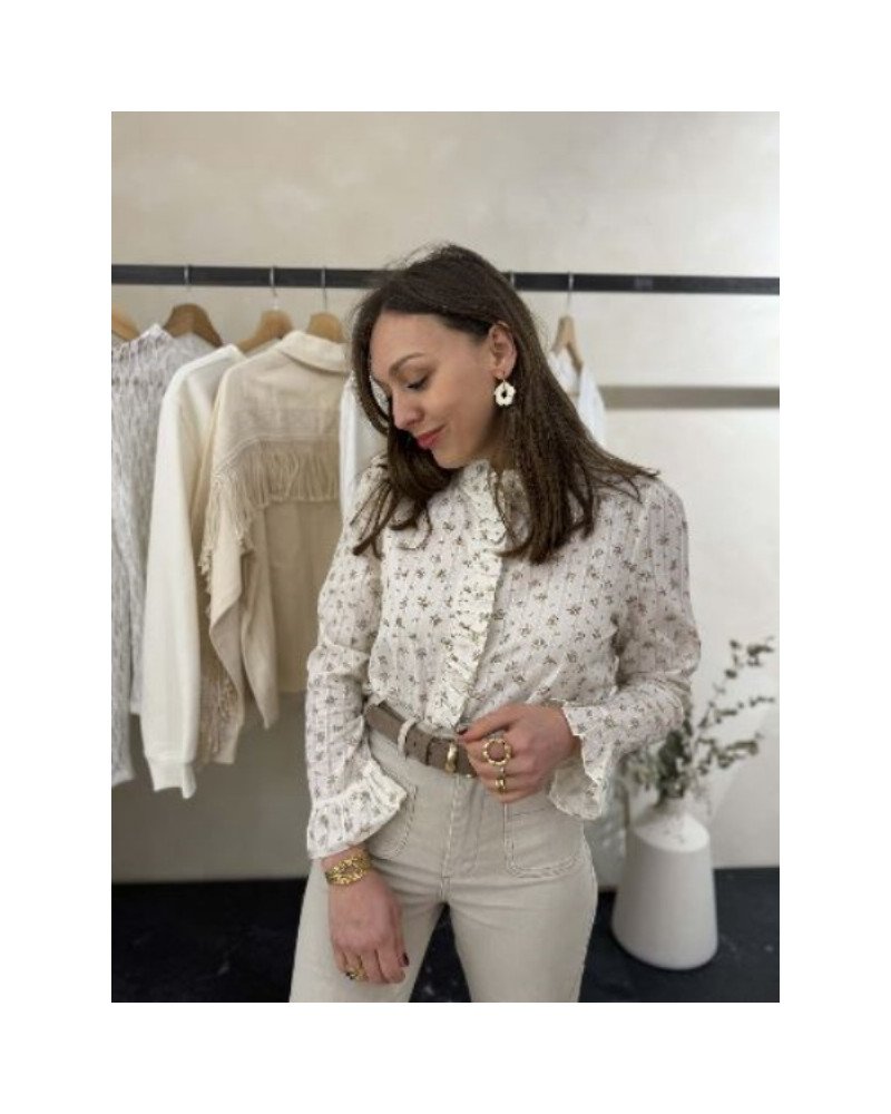 Chemise écrue - Fleurs