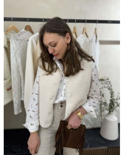 Gilet bouclette - Ecru
