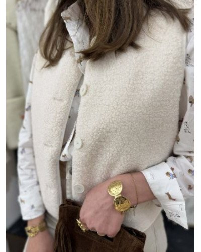 Gilet bouclette - Ecru