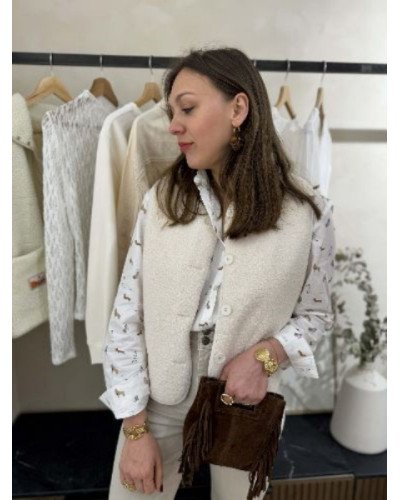 Gilet bouclette - Ecru