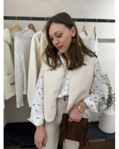 Gilet bouclette - Ecru