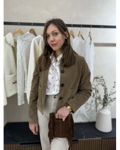 Veste suedine - Taupe 