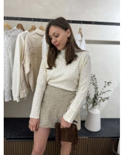 Jupe short - Vichy olive